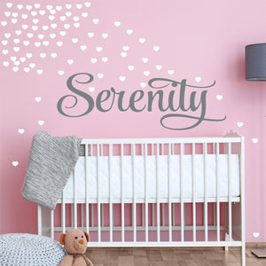 Personalized Name & Hearts Wall Decal