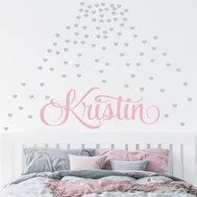 Load image into Gallery viewer, Personalized Name &amp; Hearts Wall Decal