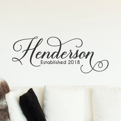 Family Name Wall Decal - Custom Family Name Decal - Family Name Sticker