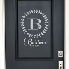 Load image into Gallery viewer, Front Door Decal - Front Door Sticker - Family Name Decal