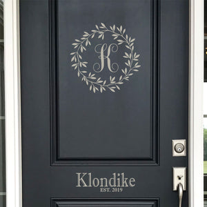 Front Door Decal - Front Door Sticker - Family Name Decal