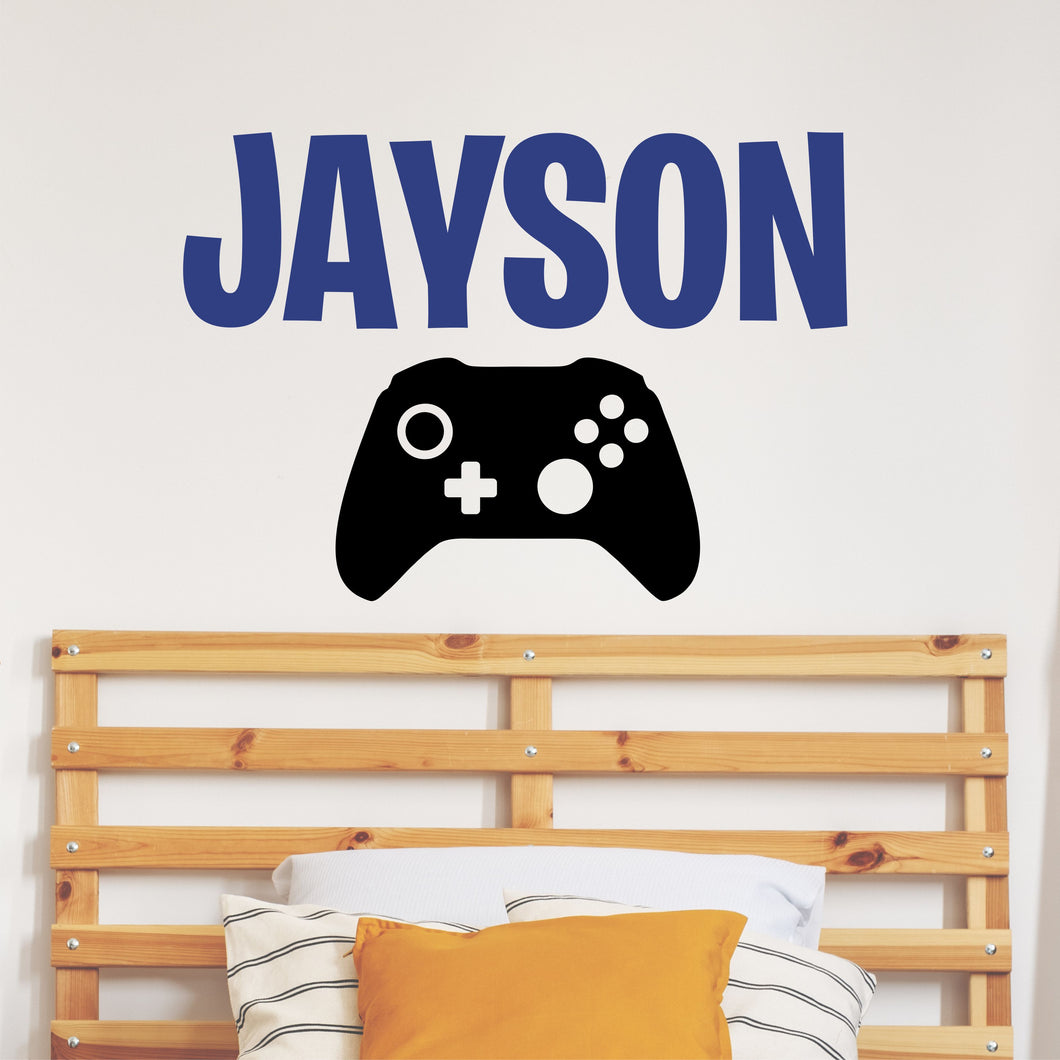 Personalized Name Gaming Controller Wall Decal