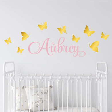 Butterfly Sticker Butterfly Decal Name Sticker Butterfly Name Wall Decal