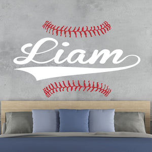 Baseball Name Wall Decal Baseball Sticker Custom Name Personalized Name