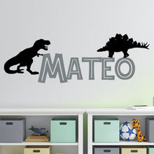 Load image into Gallery viewer, Dinosaur Sticker Dinosaur Wall Decal Name Sticker Name Wall Decal