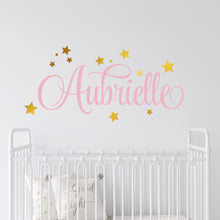 Load image into Gallery viewer, Personalized Name With Stars Wall Decal