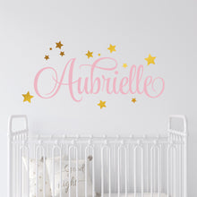 Load image into Gallery viewer, Personalized Name With Stars Wall Decal