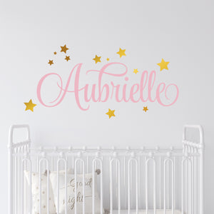 Personalized Name With Stars Wall Decal