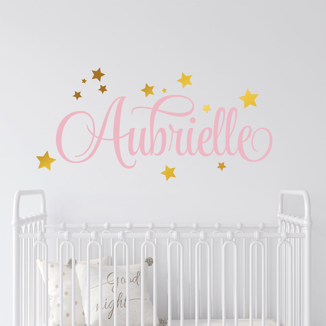 Personalized Name With Stars Wall Decal