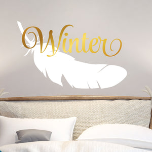 Personalized Name With Feather Wall Decal