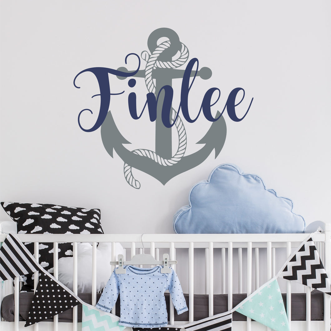 Personalized Name Anchor Nursery Wall Decal