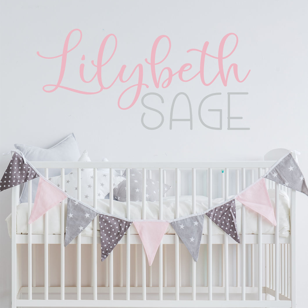 Nursery Wall Decal Name Sticker Name Wall Decal Custom Name Decal