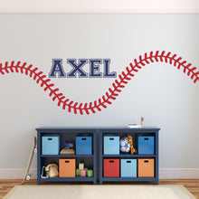 Load image into Gallery viewer, Baseball Name Wall Decal Baseball Sticker Custom Name Personalized Name