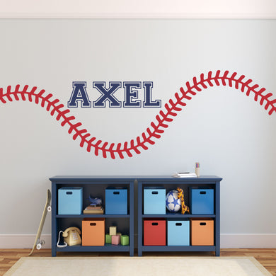 Baseball Name Wall Decal Baseball Sticker Custom Name Personalized Name