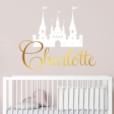 Personalized Princess Castle Nursery Wall Decal