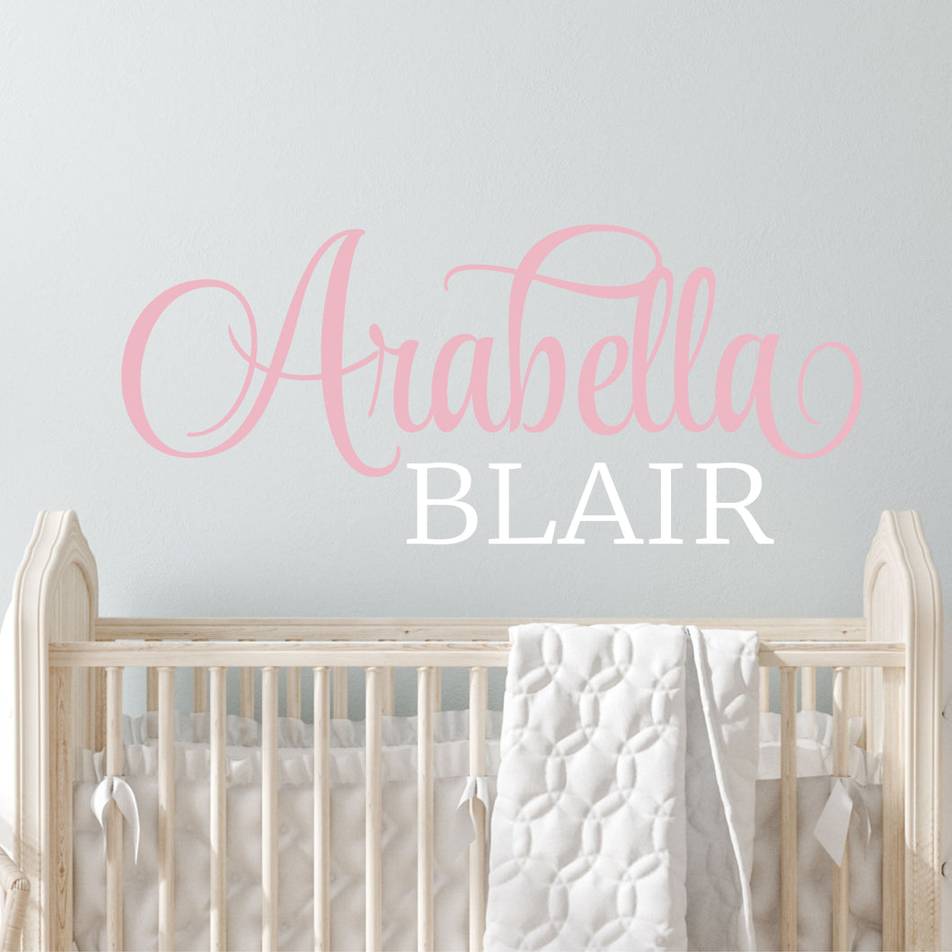Nursery Wall Decal Name Sticker Name Wall Decal Custom Name Decal