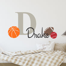 Load image into Gallery viewer, Name Sticker Baseball Sticker Basketball Sticker Football Sticker  - Wall Decal