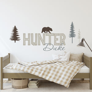 Personalized Name Forest Wall Decal - Animal Forest Wall Decal - Forest Sticker