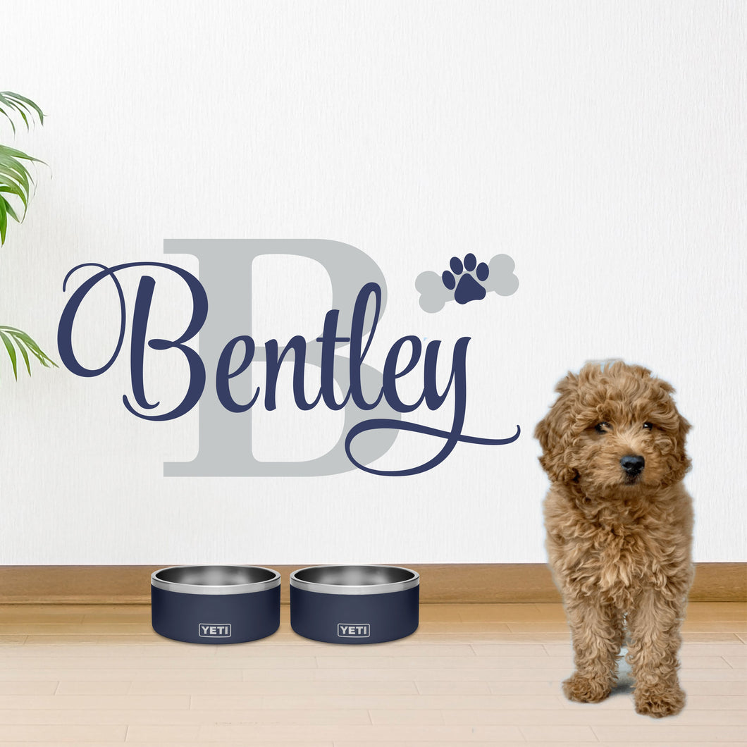 Custom Pet Name Wall Decal - Dog Name Sticker - Personalized Pet Decal