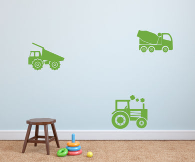 Construction Vehicles Wall Decal