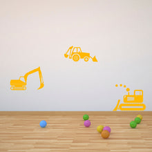 Load image into Gallery viewer, Construction Vehicles Wall Decal