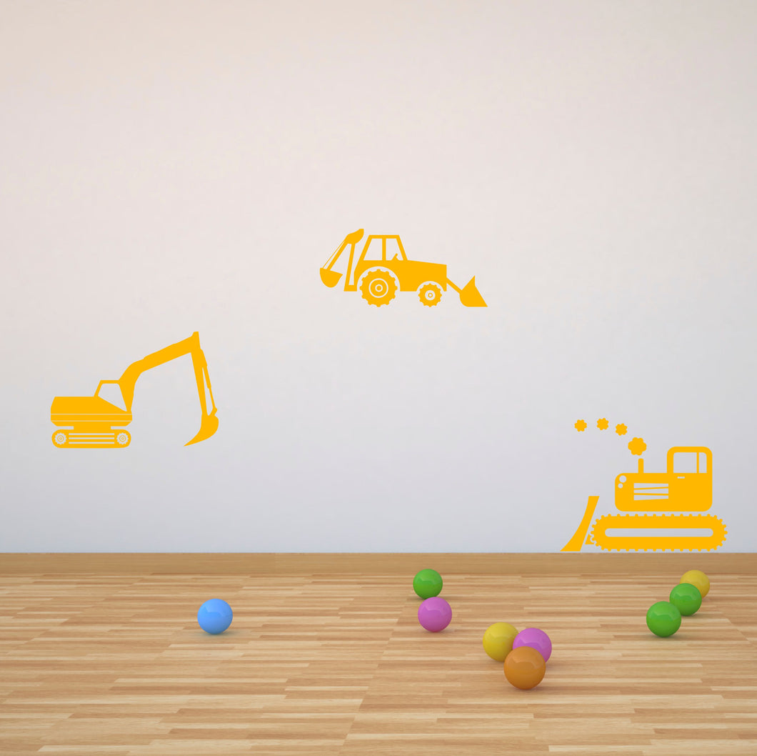 Construction Vehicles Wall Decal