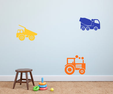 Construction Vehicles Wall Decal
