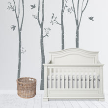 Load image into Gallery viewer, Animal Forest Trees Nursery Wall Decal Sticker - Birch Trees Decal