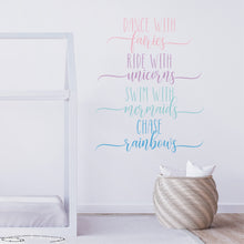 Load image into Gallery viewer, Dance Sticker - Dance Decal - Dance With Fairies Ride With Unicorns Wall Decal