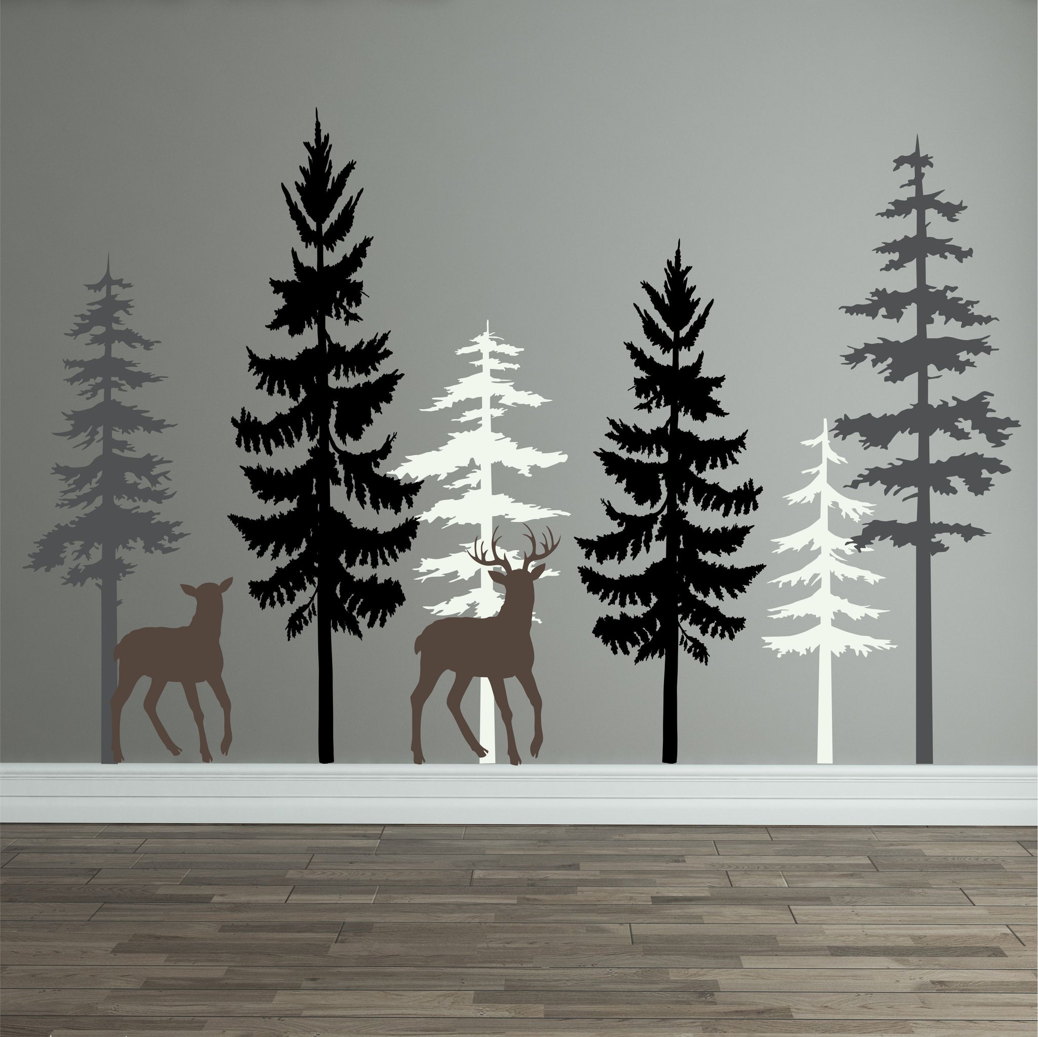 Pine Tree Forest Wall Decals