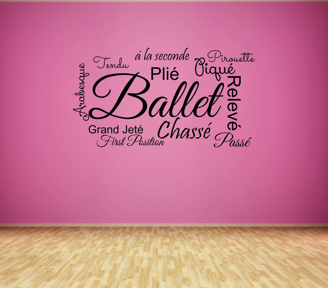 Ballet Positions Quote Dance Wall Decal Sticker