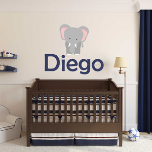 Personalized Name Elephant Wall Decal