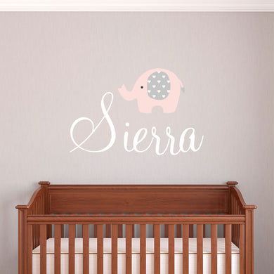 Personalized Name Elephant Wall Decal