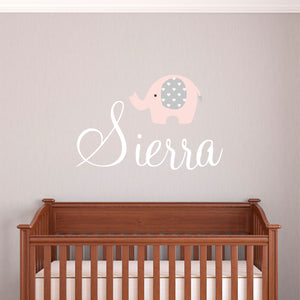 Personalized Name Elephant Wall Decal