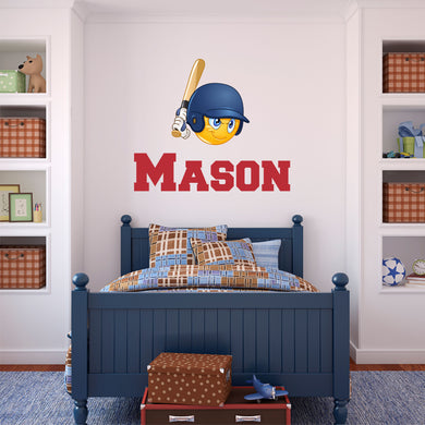 Baseball Name Wall Decal Baseball Sticker Custom Name Personalized Name