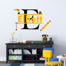 Load image into Gallery viewer, Personalized Name Construction Tools Wall Decal