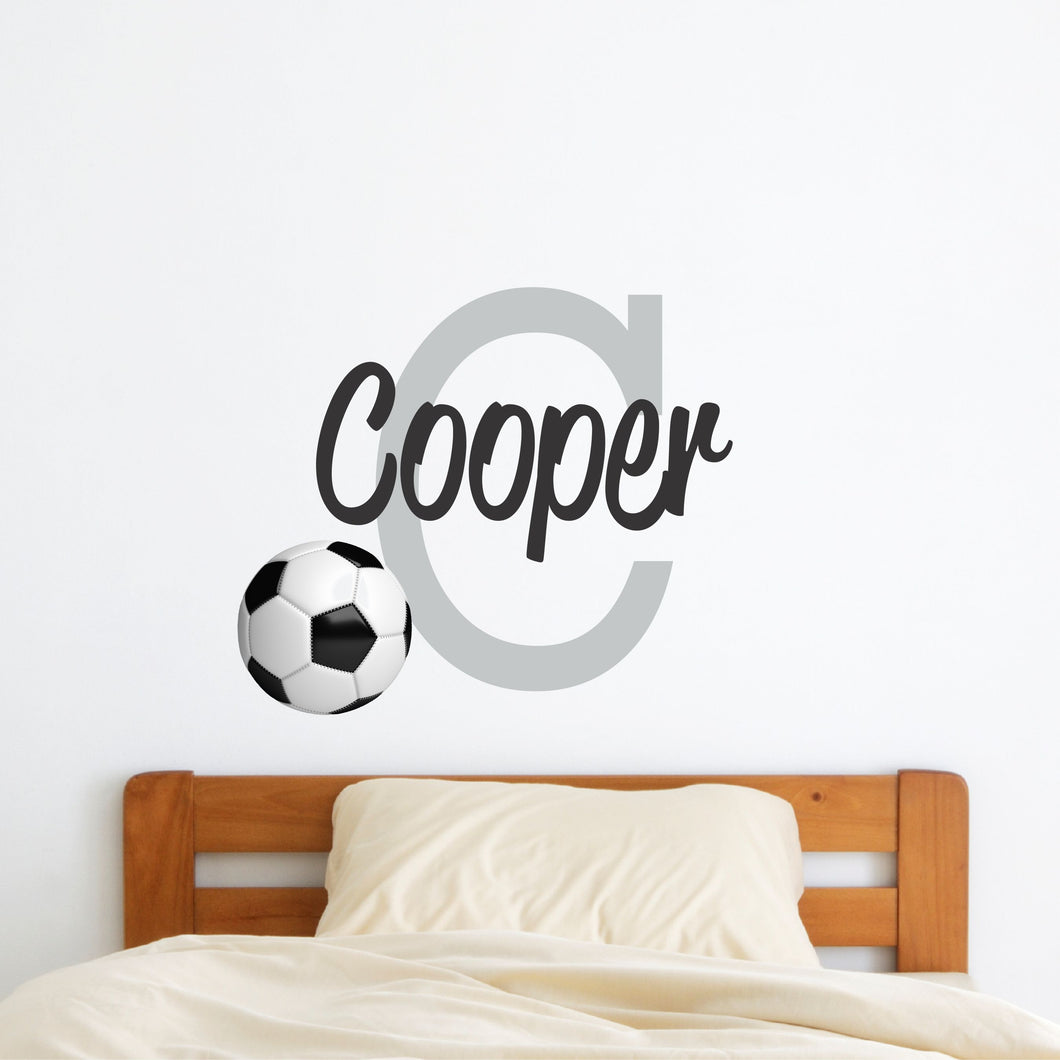 Soccer Wall Decal Soccer Sticker Custom Name - Name Sticker - Name Wall Decal