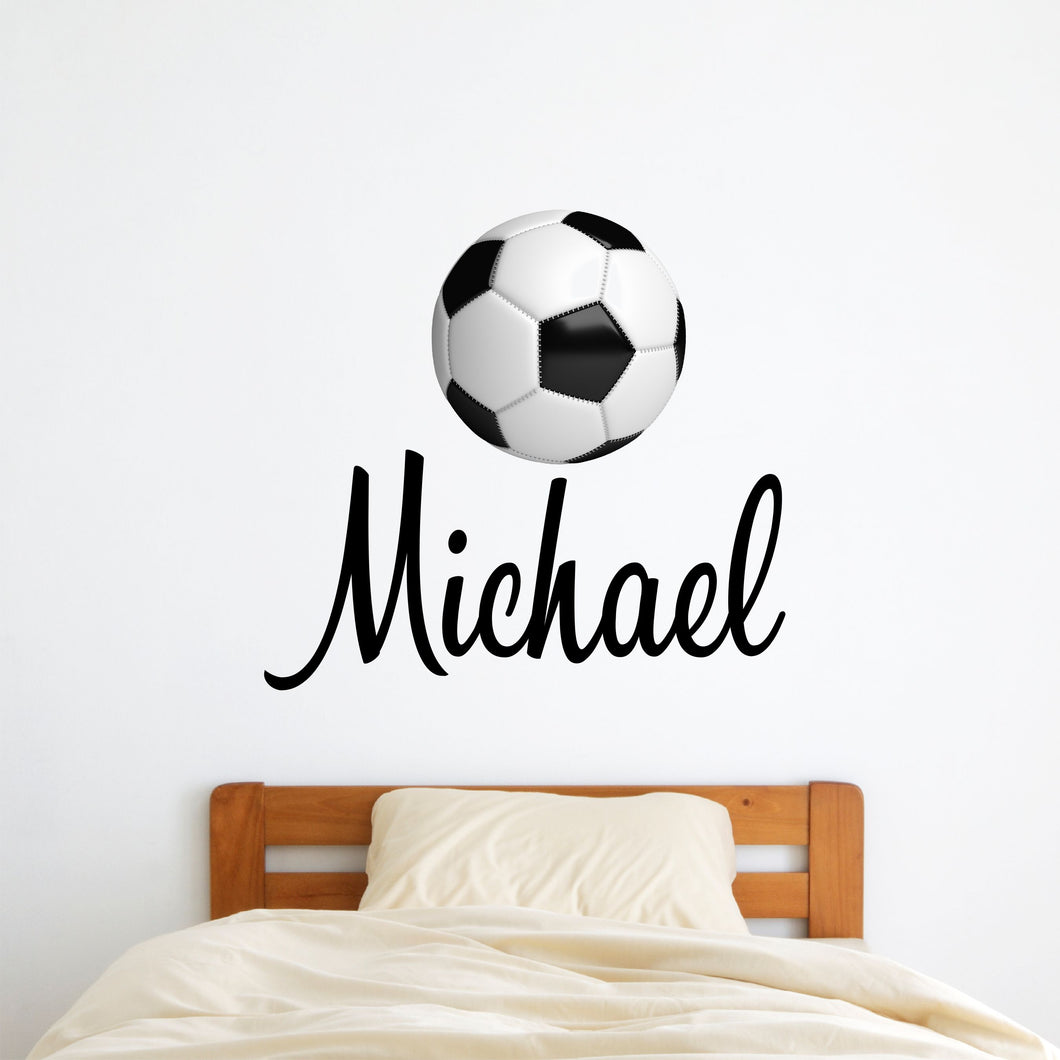Soccer Wall Decal Soccer Sticker Custom Name - Name Sticker - Name Wall Decal