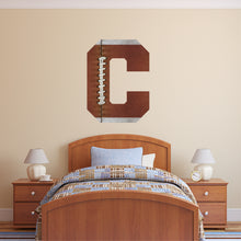 Load image into Gallery viewer, Initial Sticker - Initial Decal - Football Wall Decal