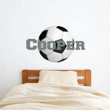 Load image into Gallery viewer, Soccer Wall Decal Soccer Sticker Custom Name - Name Sticker - Name Wall Decal