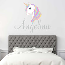 Load image into Gallery viewer, Unicorn Sticker Wall Decal Custom Name - Name Sticker - Name Decal