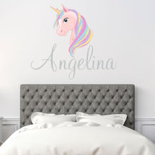Load image into Gallery viewer, Unicorn Sticker Wall Decal Custom Name - Name Sticker - Name Decal