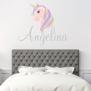 Unicorn Sticker Wall Decal Custom Name - Name Sticker - Name Decal