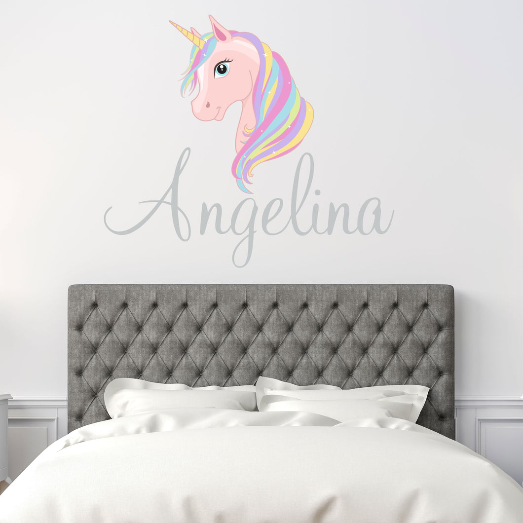 Unicorn Sticker Wall Decal Custom Name - Name Sticker - Name Decal