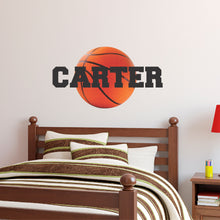 Load image into Gallery viewer, Basketball Name Wall Decal - Basketball Sticker - Custom Name - Personalized Name