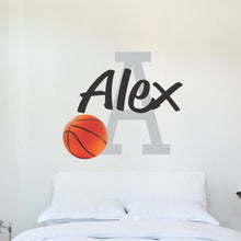 Load image into Gallery viewer, Basketball Name Wall Decal - Basketball Sticker - Custom Name - Personalized Name