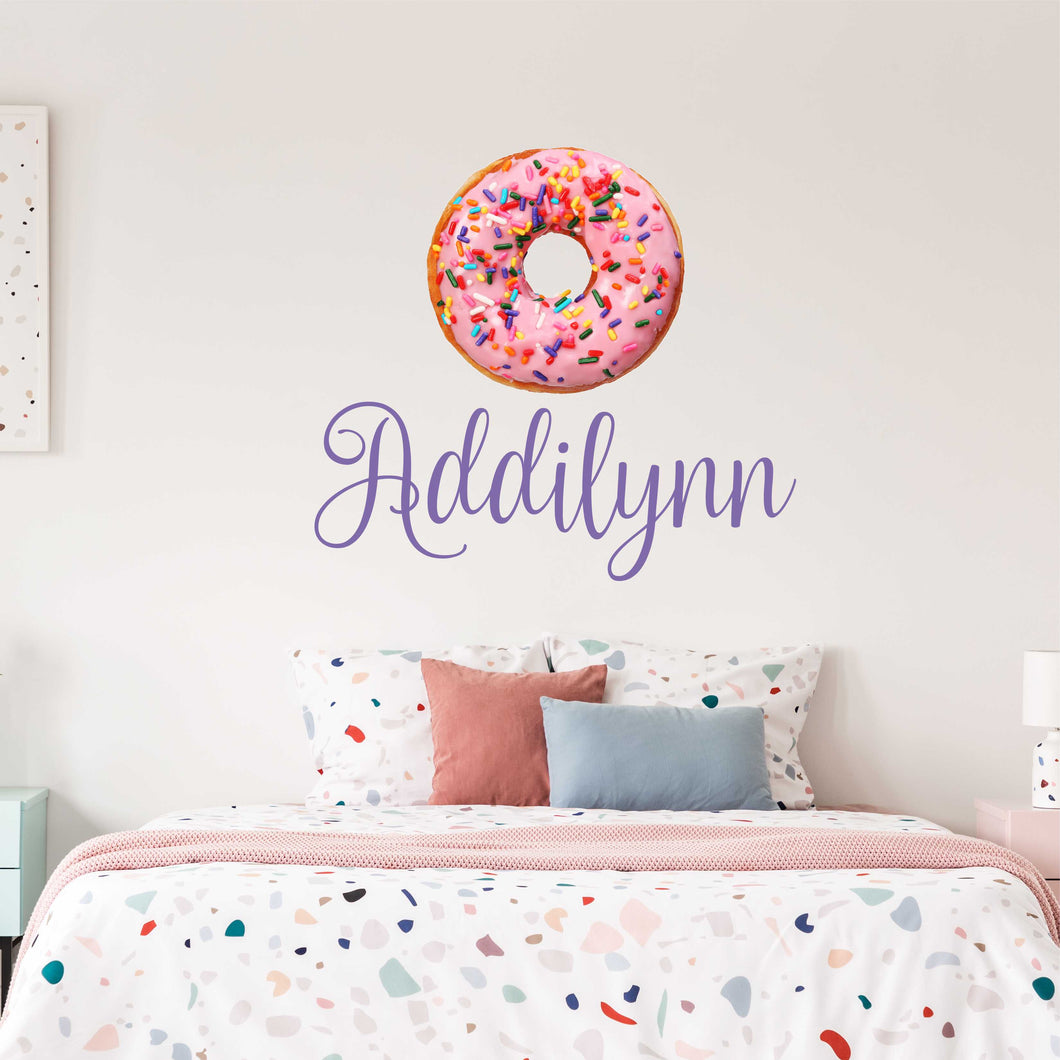 Personalized Name With Donut Wall Decal