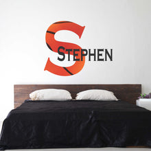 Load image into Gallery viewer, Basketball Name Wall Decal - Basketball Sticker - Custom Name - Personalized Name