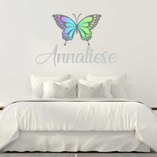 Load image into Gallery viewer, Butterfly Sticker Butterfly Decal Name Sticker Butterfly Name Wall Decal
