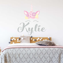 Load image into Gallery viewer, Unicorn Sticker Wall Decal Custom Name - Name Sticker - Name Decal